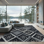 Monochrome Atom Square Dimensional Rug