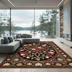 Rich Red White Rose Garden Garland Rug