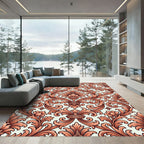 Coral Acanthus Scroll Flourish Rug