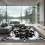 Black and White Spotted Bovine Hide Rug