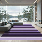 Modern Purple Ombre Linear Stripe Rug