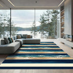 Abstract Ocean Wave Coastal Serenity Rug