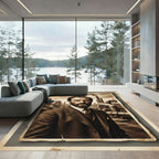 Sepia Gentleman Industrial Portrait Rug