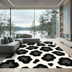 Bold Black and Cream Spotted Animal Rug