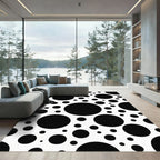 Bold Monochrome Polka Dot Modern Rug