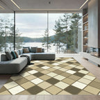 Earthy Diamond Grid Neutral Rug