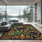 Ornate Gold Leaf Acanthus Scroll Work Rug