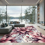 Ethereal Pink Floral Ink Flow Rug