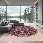 Rose Mandala Medallion Blush Color Rug