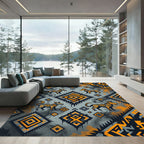 Amber Nocturnal Beast Geometric Diamond Art Rug