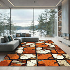 Terracotta White Brick Texture Rug
