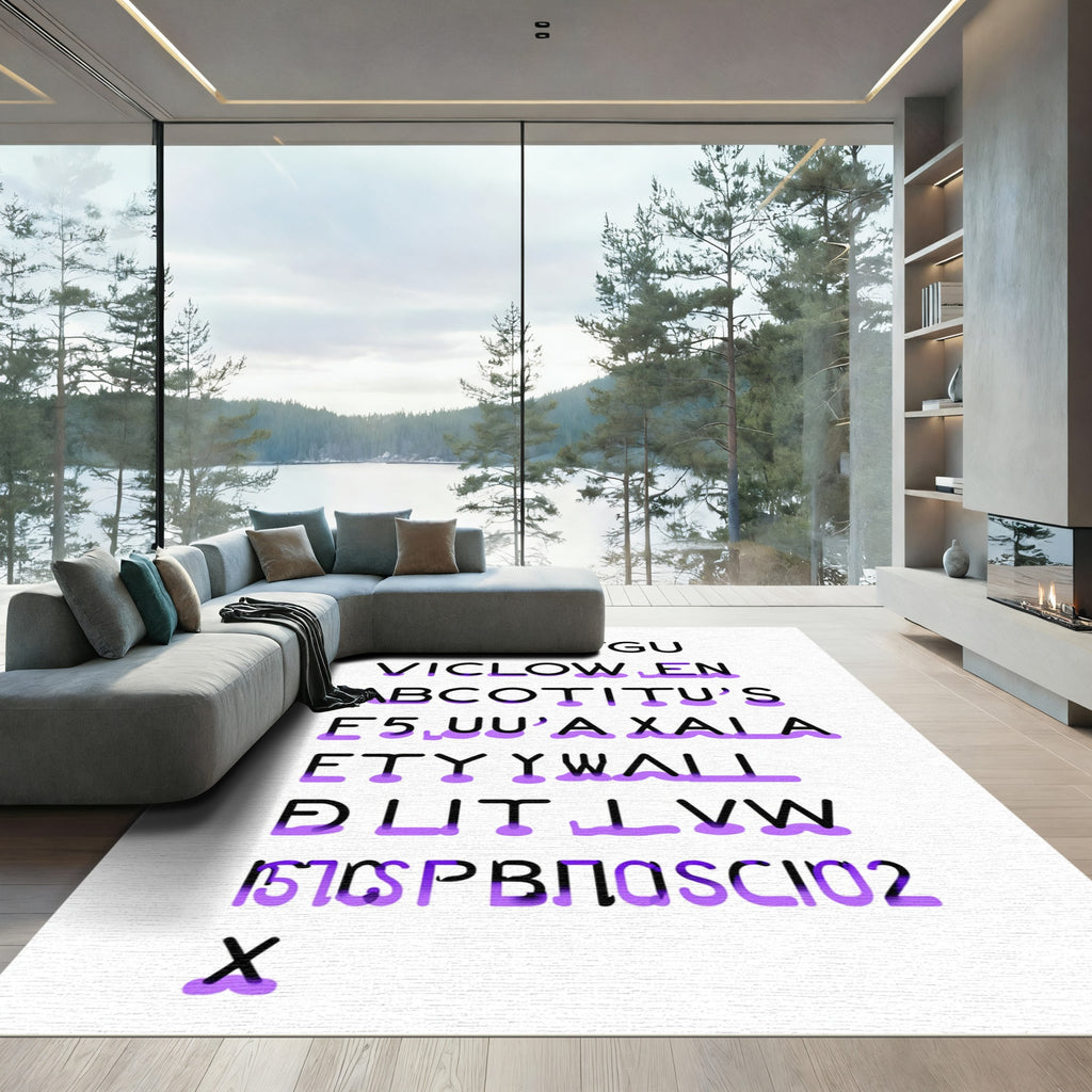 Bold Purple Alphabet Stack Rug