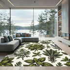 Green Herbal Bouquet Foliage Rug