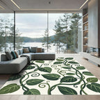 Lush Emerald Vine Leaf Wallpaper Rug