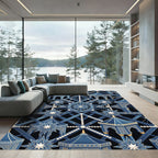 Blue Golden Gazebo Star Medallion Rug
