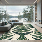 Green Fern Frond Repeating Art Rug