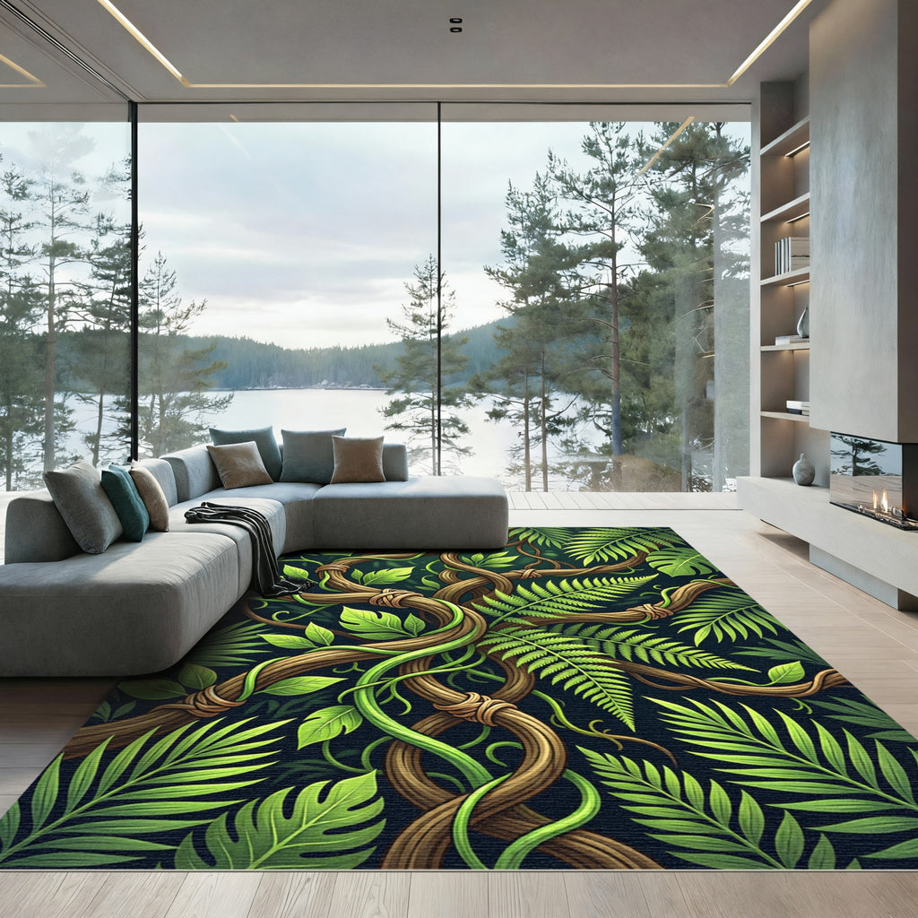 Verdant Jungle Vine Twist Rug