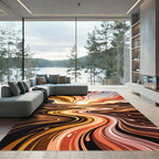 Sunset Swirl Abstract Desert Landscape Rug