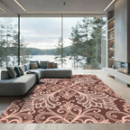 Rose Lace Damask Swirl Rug
