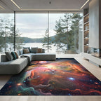 Cosmic Nebula Vibrant Swirling Stars Rug