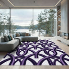 Modern Deep Violet Arched Interlocking Rug