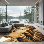 Earthy Canyon Geometric Stripe Landscape Rug