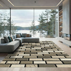 Neutral Toned Brick Wall Texture Rug