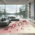 Blossoming Pink Cherry Branch Floral Rug