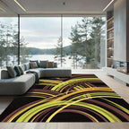 Abstract Curving Earth Tone Arc Rug