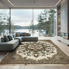 Vintage Floral Medallion Border Rug