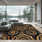 Earthy Leopard Floral Sunburst Rug