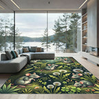 Whimsical Forest Mouse Dandelion Meadow Rug
