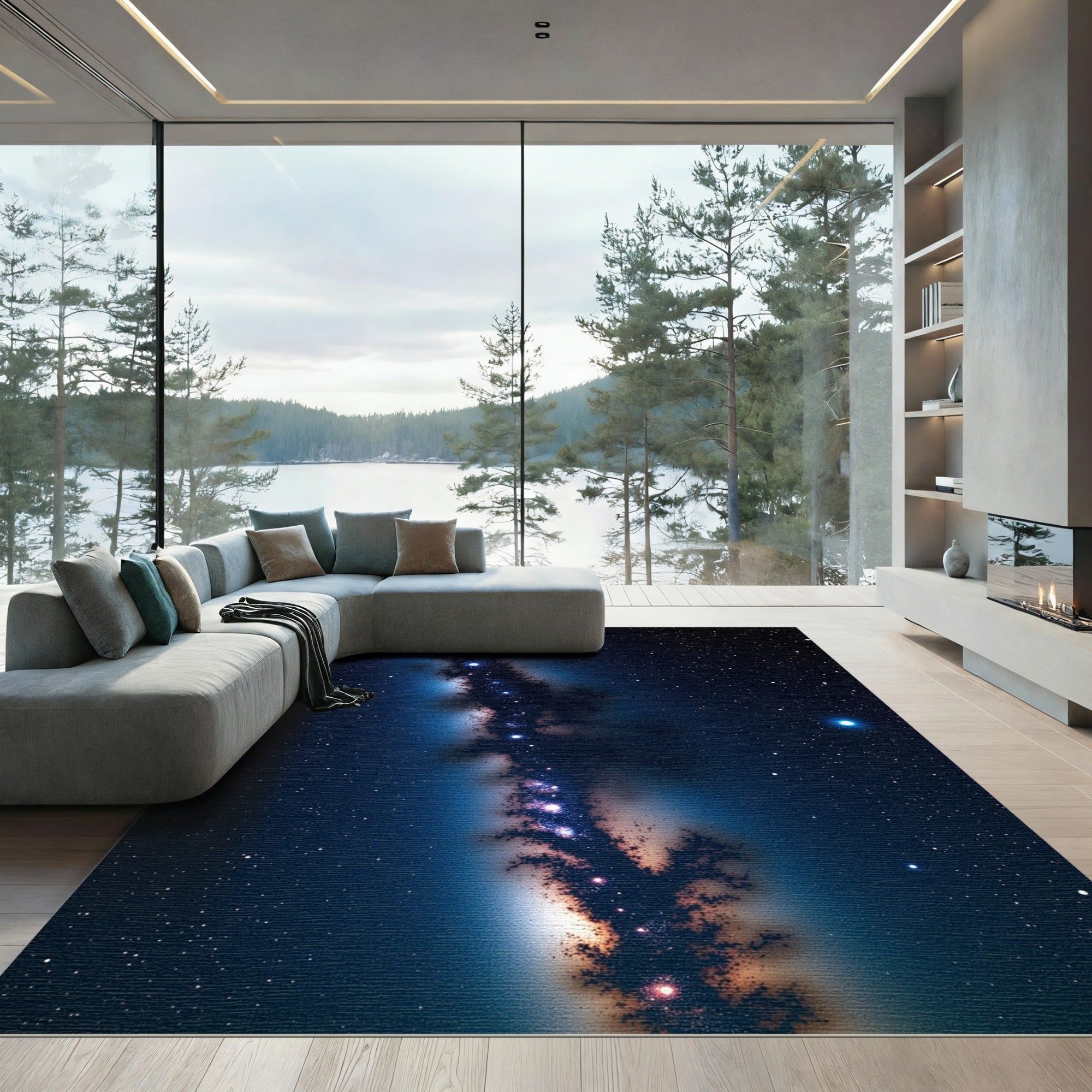 Cosmic Deep Space Starry Night Rug