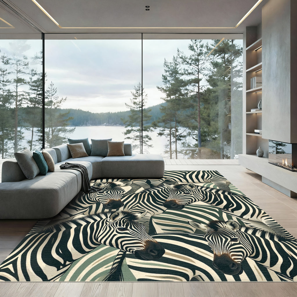 Wild Zebra Stripes All Over Rug