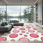 Pink Bubble Circle Medallion Rug