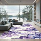 Ethereal Purple Watercolor Cloudscape Rug