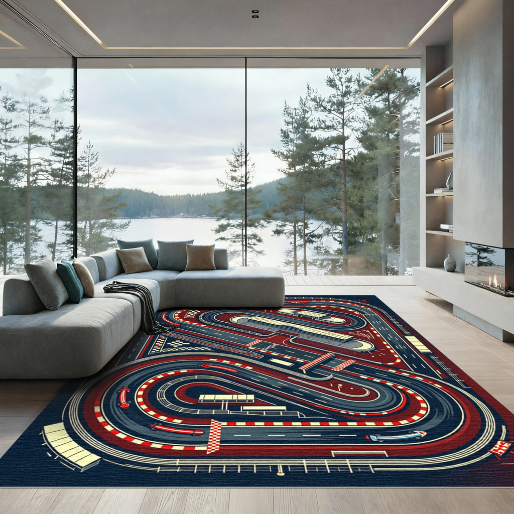 Dynamic Vintage Grand Prix Track Rug