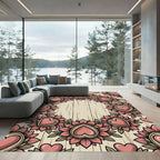 Rosy Heart Floral Medallions Rug