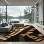 Brown Escher Staircase Illusion Rug
