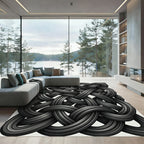 Dark Gray Interlocking Knot Rug