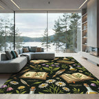 Vintage Botanical Alchemy Herbarium Illustration Rug