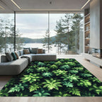 Lush Verdant Pine Forest Canopy Rug
