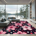 Pink Blossom Confetti Geometric Pattern Rug