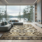 Earthy Tones Geometric Chevron Diamond Rug