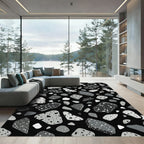 Monochrome Terrazzo Aggregate Collage Rug