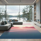 Pink Flamingo Sunset Water Landscape Rug