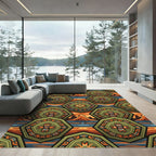 Tonal Aztec Inspired Octagon Landscape Rug