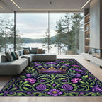 Royal Purple Crown Thistle Botanical Rug