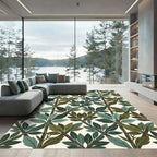 Emerald And Teal Leaf Branch Rug