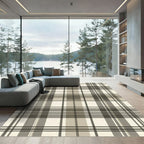 Neutral Tones Plaid Lines Rug